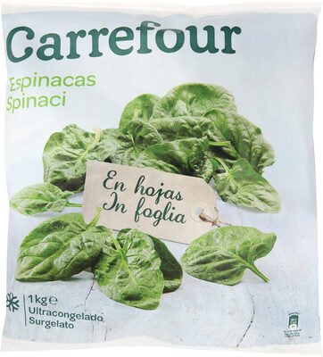 Foto de Espinacas en hoja porción