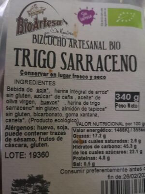 Foto de Bizcocho trigo sarraceno bio