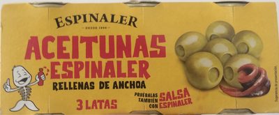 Foto de Aceitunas Rellenas De Anchoa Espinaler 3X50GR