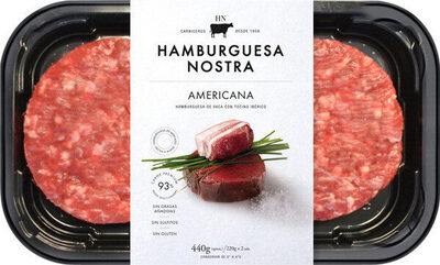 Foto de Hamburguesa de vaca americana con tocino ibérico sin gluten