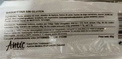 Foto de Baguetina sin gluten
