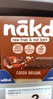 Foto de barrita de frutas con sabor cacao nakd