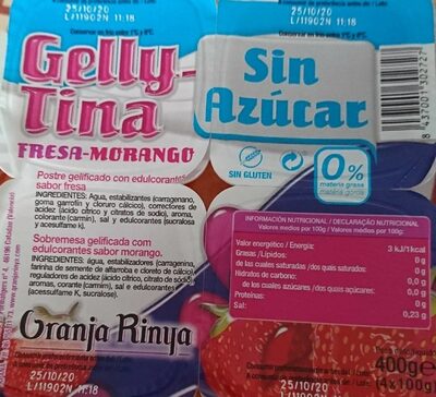 Foto de Gellytina sin azúcar fresa - morango