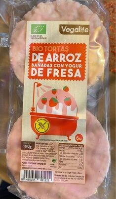 Foto de Vio tortas de arroz bañadas con yogur de fresa