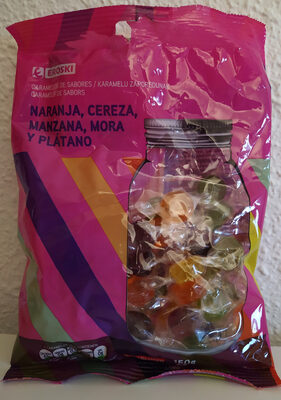 Foto de Caramelos de sabores naranja, cereza, manzana, mora y plátano