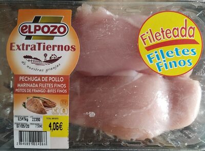 Foto de pechuga de pollo fileteada