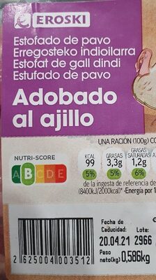 Foto de Estofado de pavo adobado al ajillo
