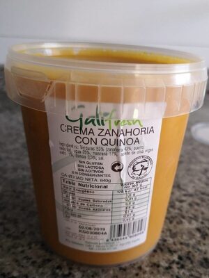 Foto de crema de zanahoria con quinoa