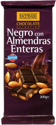 Foto de Tableta de chocolate negro con almendras 55% cacao