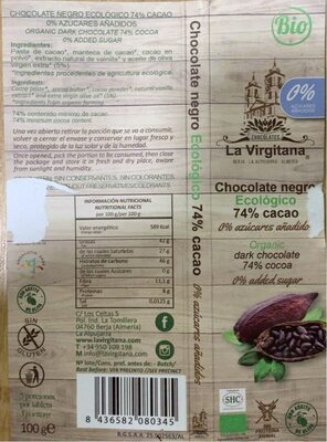 Foto de Chocolate Negro Ecologico 74% cacao