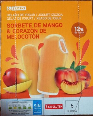 Foto de Sorbete de mango y corazón de melocotón