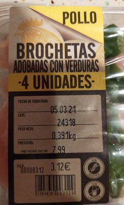 Foto de Brochetas adobadas con verduras